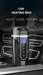 Bouilloire électrique Portable 12v/24v, tasse chauffante pour voiture intelligente, écran tactile, tasse thermique de 450ml, tasse chauffante pour voiture, température réglable