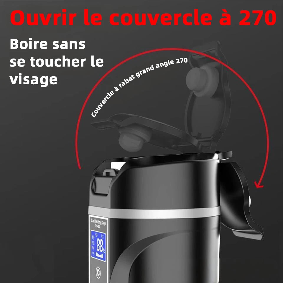 Bouilloire électrique Portable 12v/24v, tasse chauffante pour voiture intelligente, écran tactile, tasse thermique de 450ml, tasse chauffante pour voiture, température réglable