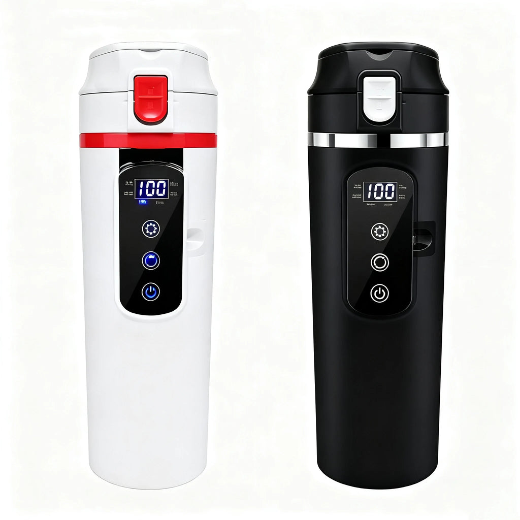 Bouilloire voiture 12V /camion 24V – Eau chaude, inox 304, sécurité anti-ébullition à sec