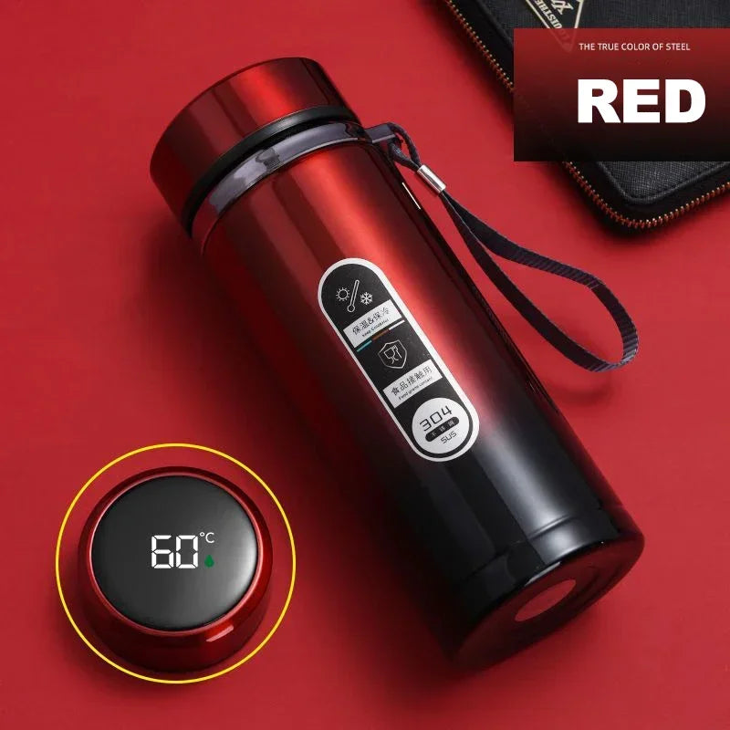 Bouteille Thermos en acier inoxydable, température LED 500ML-1liter