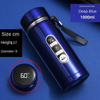 Bouteille Thermos en acier inoxydable 800ML-1L, bouteille de thé 304, bouteille sous vide pour voiture avec affichage de la température LED, tasse à boire Portable