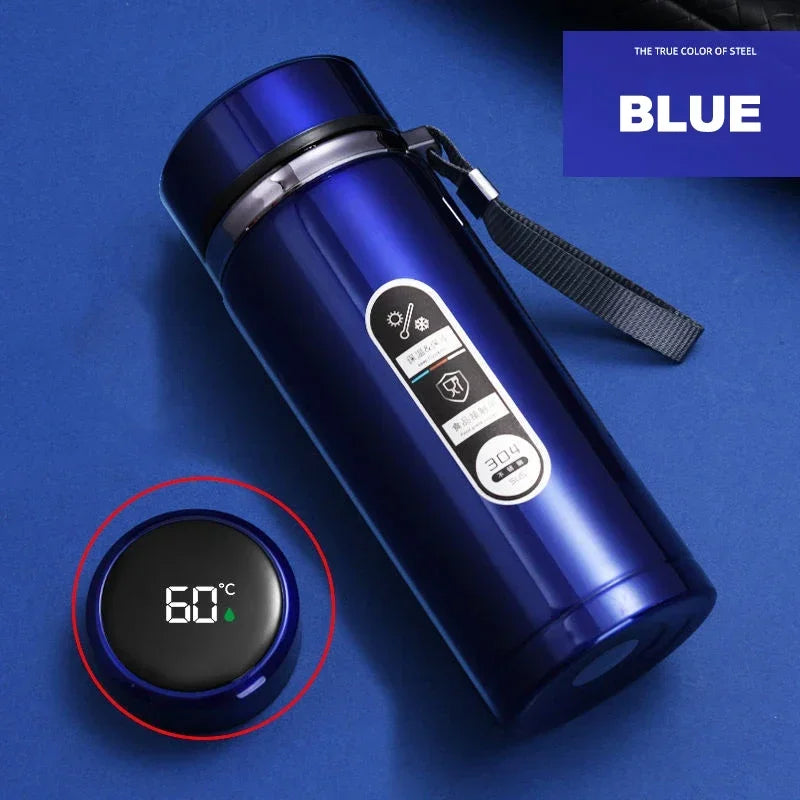 Bouteille Thermos en acier inoxydable, température LED 500ML-1liter
