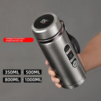 Bouteille Thermos en acier inoxydable 800ML-1L, bouteille de thé 304, bouteille sous vide pour voiture avec affichage de la température LED, tasse à boire Portable