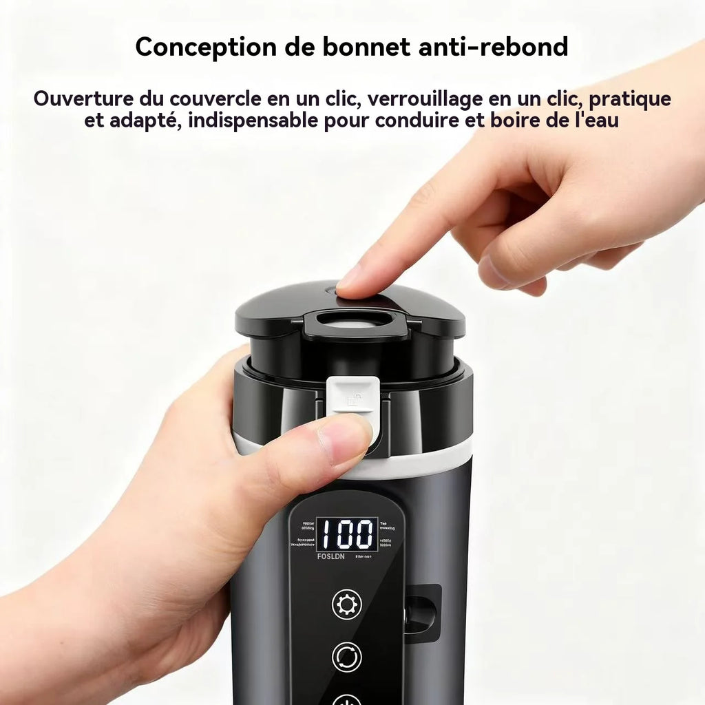 Bouilloire voiture 12V /camion 24V – Eau chaude, inox 304, sécurité anti-ébullition à sec