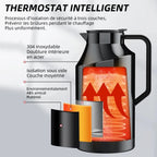 Bouilloire voiture 12V/24V 1,5L – Inox SUS304, chauffe 25–100°C, écran tactile